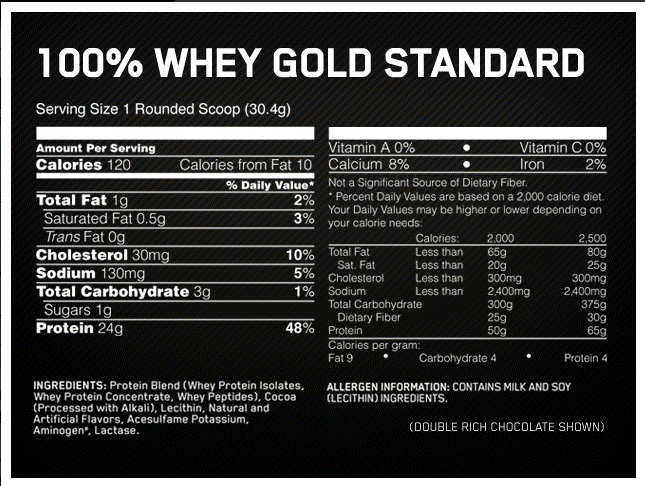 ingredientes gold standard whey protein